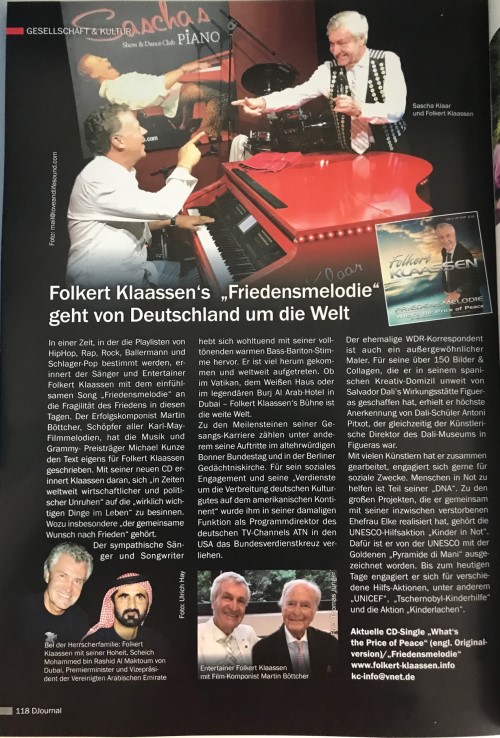 Friedensmelodie geht um die Welt